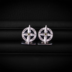 Peridot Compass Cufflinks // Sterling Silver