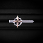 Peridot Traveller Tie Bar // Sterling Silver + 14K Rose Gold