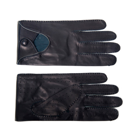 Nappa Driving Glove // Navy + Grey (Small)