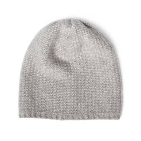 Cashmere Slouchy Hat (Light Heather Grey)