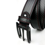 Carbo Six Belt // Black + Red Stithching (28")