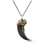 Black Bear Claw Necklace (Bronze // 20" Gunmetal Chain)