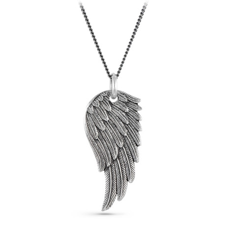 Raven Wing Necklace // White Bronze (20")