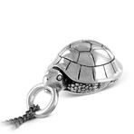Turtle Necklace // White Bronze (White Bronze // 20" Gunmetal Chain)