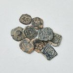 Group Of 10 Spanish “Pirate Money” Coins // 1598-1665 AD