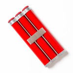Keep It Fresh Cigar Holder // Triple (Red + Silver)
