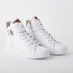 Bloke Hi Lace-Up Sneaker // White Leather (US: 8.5)