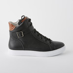 Bloke Hi Lace-Up Sneaker // Black Leather (US: 7)