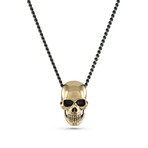 Human Skull Necklace // Bronze (20")