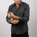 Elveen Print Button-Up Shirt // Black (S)