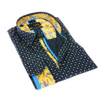 Grissley Print Button-Up Shirt // Navy (S)