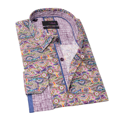 Peren Print Button-Up Shirt // Multicolor (S)