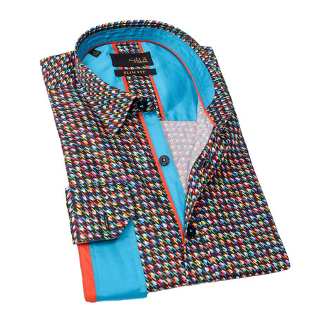 Medford Houndstooth Print Button-Up Shirt // Multicolor (2XL)