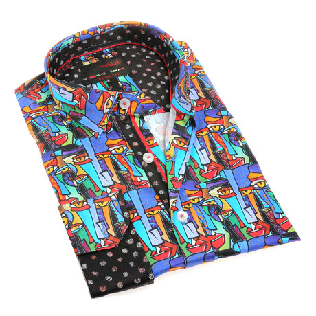 Nathor Print Button-Up Shirt // Multi (S)