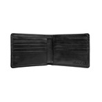 Angle Stitch RFID Blocking Leather Slim Wallet // Bifold // Black