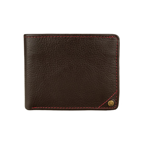 Angle Stitch RFID Blocking Leather Slim Wallet // Bifold // Brown