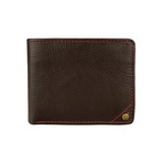 Angle Stitch RFID Blocking Leather Slim Wallet // Bifold // Brown