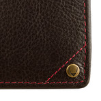 Angle Stitch RFID Blocking Leather Slim Wallet // Bifold // Brown