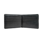 Angle Stitch RFID Blocking Leather Slim Wallet // Trifold // Black