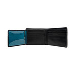 Angle Stitch RFID Blocking Leather Slim Wallet // Trifold // Black