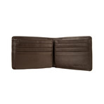 Angle Stitch RFID Blocking Leather Slim Wallet // Trifold // Brown