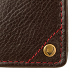 Angle Stitch RFID Blocking Leather Slim Wallet // Trifold // Brown