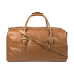 Charles Leather Duffle (Black Canvas)