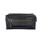 Charles Leather Toiletry Bag (Black)