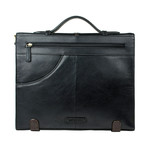 Eton Leather Laptop Briefcase (Black)