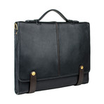 Eton Leather Laptop Briefcase (Black)