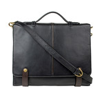 Eton Leather Laptop Briefcase (Black)