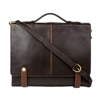 Eton Leather Laptop Briefcase (Black)