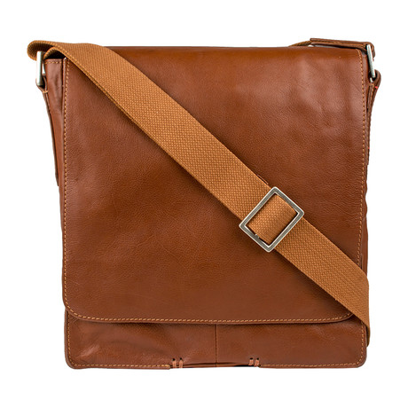 Fred Leather Messenger Bag // Tan