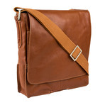 Fred Leather Messenger Bag // Tan