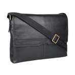 Helvellyn Leather Laptop Messenger (Black)