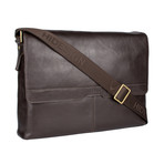 Helvellyn Leather Laptop Messenger (Black)