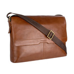 Helvellyn Leather Laptop Messenger (Black)