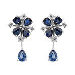 Stefan Hafner 18k White Gold Diamond + Sapphire Earrings I