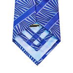 Striped Abstract Silk Tie // Blue