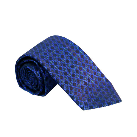 Diamond Box Silk Tie // Blue