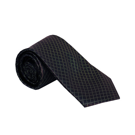 Reflecting Box Silk Tie // Black + Gold