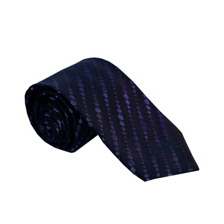 Iridescent Alternating Polka Dot Silk Tie // Purple