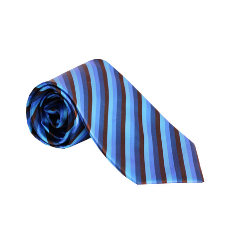 Classic Stripped Silk Tie // Blue