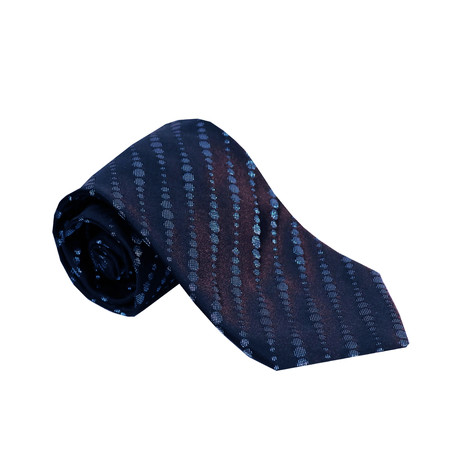 Iridescent Alternating Polka Dot Silk Tie // Blue