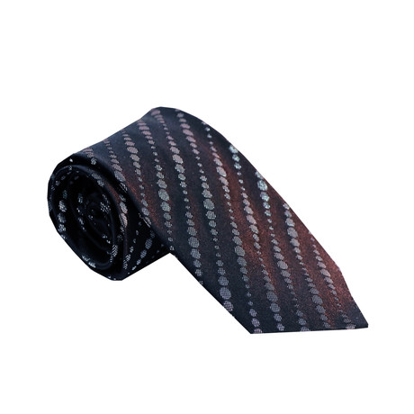 Iridescent Alternating Polka Dot Silk Tie // Silver + Black