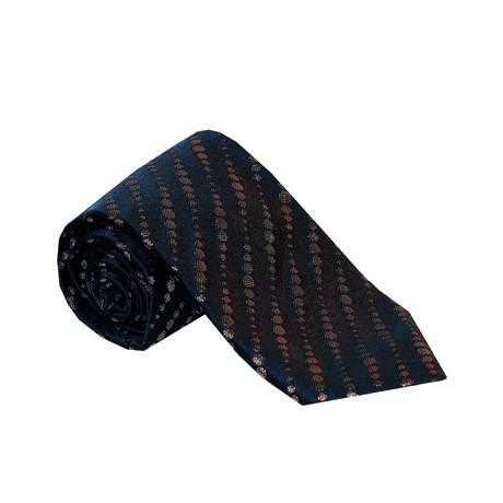 Iridescent Alternating Polka Dot Silk Tie // Black + Gold