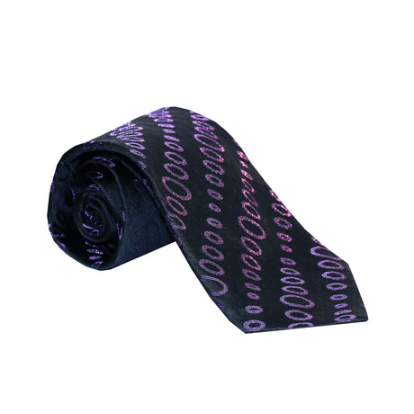 Iridescent Alternating Oval Silk Tie // Purple