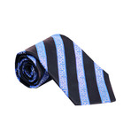 Striped Box Silk Tie // Black + Blue