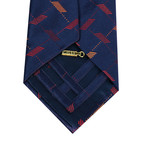 Geometric Rectangle Silk Tie // Blue + Red