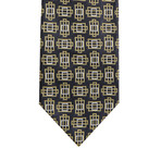 Matrix Geometric Silk Tie // Navy + Gold